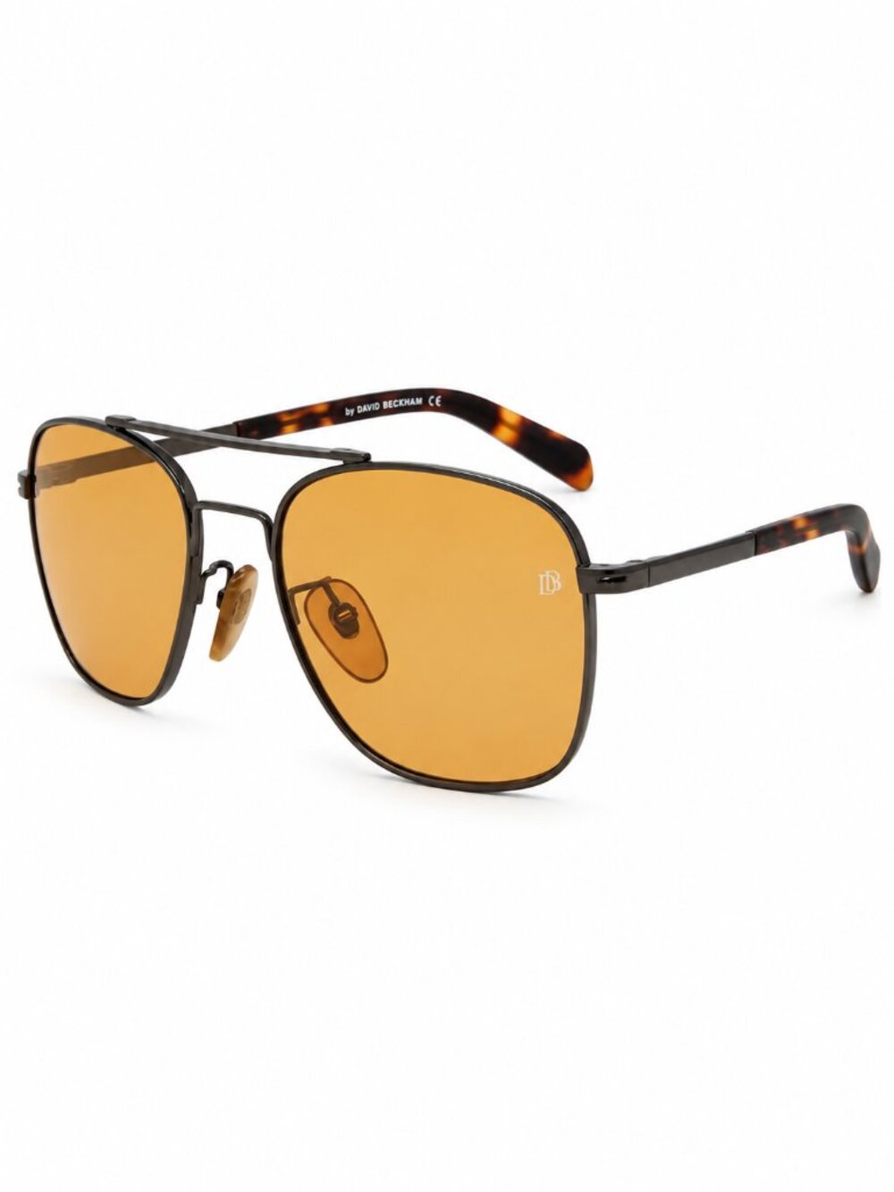 David Beckham Sq Palladium Black Frame/Orange Lenses Sunglasses 7019S-0V81-W7